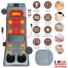 Flannel Full Body Massage Mat Multifunctional Massage Chair Pad with Heat Timer Shiatsu Neck Foot Massager Lumbar Pillow Carry Bag Earplugs Anti-Slip