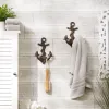 Nautical Anchor Wall Hook Set With Rope - Pack Of 2