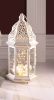 Large Distressed White Lantern - Rustic Decor For Home Or Events