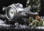 Silver Helicopter Desk Clock