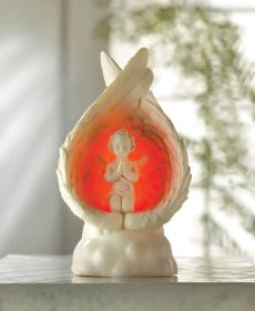 Led Light-Up Praying Angel Figurine For Home Decor And Gifts