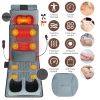 Flannel Full Body Massage Mat Multifunctional Massage Chair Pad with Heat Timer Shiatsu Neck Foot Massager Lumbar Pillow Carry Bag Earplugs Anti-Slip