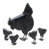 Metal Chicken Sculpture With Chicks - Handcrafted Farmyard Art For Home And Garden Decor