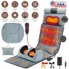 Flannel Full Body Massage Mat Multifunctional Massage Chair Pad with Heat Timer Shiatsu Neck Foot Massager Lumbar Pillow Carry Bag Earplugs Anti-Slip
