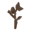 Decorative Bird Wall Hook Set With Leaves - Set Of 2