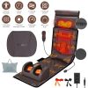 PU Leather Full Body Massage Mat Multifunctional Massage Chair Pad with Heat Timer Shiatsu Neck Foot Massager Lumbar Pillow Carry Bag Earplugs Anti-Sl