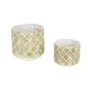Modern Abstract Gold And White Cement Flower Pot Set Of 2 - Stylish Home Decor
