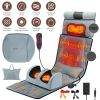 Flannel Full Body Massage Mat Multifunctional Massage Chair Pad with Heat Timer Shiatsu Neck Foot Massager Lumbar Pillow Carry Bag Earplugs Anti-Slip