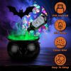 Halloween Decorations Floating Bottle Set with Witches Cauldron and Mist Maker With Green Light Spooky Vintage Party Decorations For Indoor Home Kitch