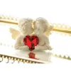 Cherub Angel Red Crystal Heart Figurine - Two In Love - Best Decor For Home Or Gifts
