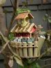 Handcrafted Wooden Noah'S Ark Birdhouse - Unique Outdoor Garden Decor