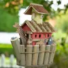 Handcrafted Wooden Noah'S Ark Birdhouse - Unique Outdoor Garden Decor