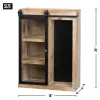 Wall Shelf With Glass Barn Door