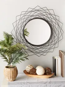 Modern Geometric Black Wall Mirror For Stylish Home Decor