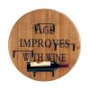 Vintage Round Wine Wall Rack - Rustic Aged Design For Home Decor
