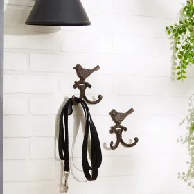 Set Of 2 Bird Wall Hooks - Stylish And Functional Home Decor