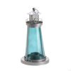 Elegant Blue Glass Candle Lamp For Watch Tower Decor