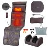PU Leather Full Body Massage Mat Multifunctional Massage Chair Pad with Heat Timer Shiatsu Neck Foot Massager Lumbar Pillow Carry Bag Earplugs Anti-Sl