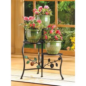 Country Apple Plant Stand - Rustic Farmhouse Decor For Indoor Or Outdoor Use