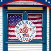 1 pc Wooden plaque decoration for the 250th anniversary of American Independence Day, circular doorplate pendant, wall decoration