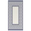 Reversible Outdoor Rug, Waterproof Plastic Straw with Carry Bag, 9' x 18', Blue & White Gourd Border