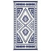 Reversible Outdoor Rug, Waterproof Plastic Straw with Carry Bag, 9' x 18', Blue & White Square Patchwork