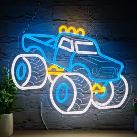 Truck Neon Signs for Wall Decor, Vehicle Neon Lights for Bedroom, Truck Toys Lover- Monster Truck LED Neon Light