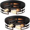 2-Light Black Flush Mount Ceiling Light Fixture,13 in Light Fixtures Ceiling Mount for Hallway,Hall,Kitchen,Farmhouse (2 Pack)