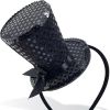 Halloween Mini Top Hat, Black Sequin Tea Party Hat Decoration