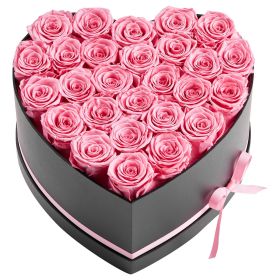 Forever Flowers, 27 Preserved Roses in a Heart Shape Box, Eternal Flowers Immortal Bouquet Birthday Present for Women Her Wife Mothers, Anniversary