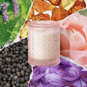 Santal Rose Scented Candle  Saffron, Rose & Leather |  Natural Soy Wax | 40 Hours