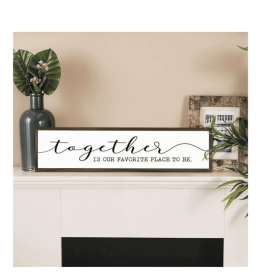 Family Wall Signs Decor Together is Our Favorite Place to Be Inspirational Quotes Wall Plaque Rustic Farmhouse Motivational Decoration for Living
