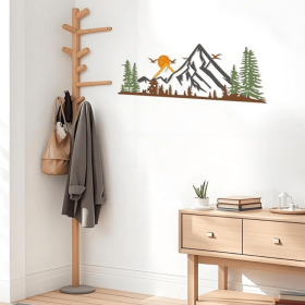 Colorful Metal 15.7 x 5.3 inch Mountain Wall Decor – Minimalist Wall Art for or Indoor Kitchen Bathroom Bedroom Living Room Dining Room