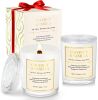 2 Pack Wooden Wick Coconut & Vanilla Candle Gift Set – Long Lasting Soy Wax Candles with Gift Boxes