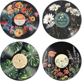 Studio Hippie Decor, Posters for Room Aesthetic - Botanical Wall Art, Record Decor, 4pcs 12"