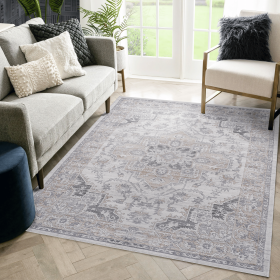 MARFI Collection 7.9X10. Ivory / Beige / Oriental Area Rug Modern, Contemporary, Non-Shedding & Easy to Clean, Ideal for Living Room, Bedroom