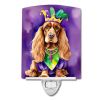 NEW English Cocker Spaniel King of Mardi Gras Ceramic Night Light Compact, UL-Certified, Ideal for Bedroom, Bathroom, Nursery, Hallway, Kitchen, 6x4x3