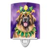 NEW Leonberger King of Mardi Gras Ceramic Night Light Compact, UL-Certified, Ideal for Bedroom, Bathroom, Nursery, Hallway, Kitchen, 6x4x3, Multicolor