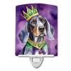 NEW Bluetick Coonhound King of Mardi Gras Ceramic Night Light Compact, UL-Certified, Ideal for Bedroom, Bathroom, Nursery, Hallway, Kitchen, 6x4x3