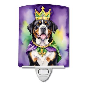 NEW Greater Swiss Mountain Dog King of Mardi Gras Ceramic Night Light Compact, UL-Certified, Ideal for Bedroom, Bathroom, Nursery, Hallway, Kitch