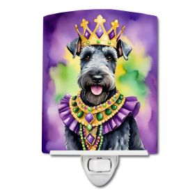 NEW Kerry Blue Terrier King of Mardi Gras Ceramic Night Light Compact, UL-Certified, Ideal for Bedroom, Bathroom, Nursery, Hallway, Kitchen, 6x4x3