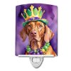NEW Vizsla King of Mardi Gras Ceramic Night Light Compact, UL-Certified, Ideal for Bedroom, Bathroom, Nursery, Hallway, Kitchen, 6x4x3, Multicolor