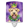 NEW Wheaten Terrier King of Mardi Gras Ceramic Night Light Compact, UL-Certified, Ideal for Bedroom, Bathroom, Nursery, Hallway, Kitchen, 6x4x3