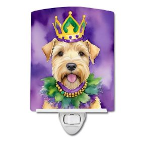 NEW Wheaten Terrier King of Mardi Gras Ceramic Night Light Compact, UL-Certified, Ideal for Bedroom, Bathroom, Nursery, Hallway, Kitchen, 6x4x3
