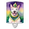 NEW English Bull Terrier King of Mardi Gras Ceramic Night Light Compact, UL-Certified, Ideal for Bedroom, Bathroom, Nursery, Hallway, Kitchen, 6x4x3