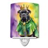 NEW Cane Corso King of Mardi Gras Ceramic Night Light Compact, UL-Certified, Ideal for Bedroom, Bathroom, Nursery, Hallway, Kitchen, 6x4x3, Multicolor