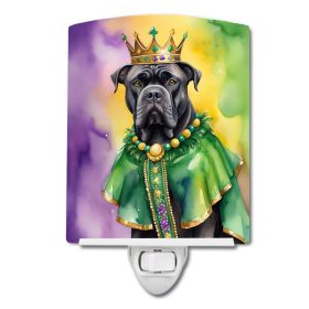 NEW Cane Corso King of Mardi Gras Ceramic Night Light Compact, UL-Certified, Ideal for Bedroom, Bathroom, Nursery, Hallway, Kitchen, 6x4x3, Multicolor