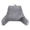 Reading Pillow, Standard Size Bed Pillow with Shredded Memory Foam, Back Pillow with 3 Pockets and Washable Short Velvet Cloth, Top with Handle