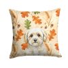 Maltipoo Heirloom Fall Throw Pillow Decorative Indoor Outdoor Accent Cushion for Couch, Bed or Patio, 18Hx18W