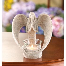 Southwest Desert Angel Candle Holder - Handcrafted Ceramic Decor For Home Or Office